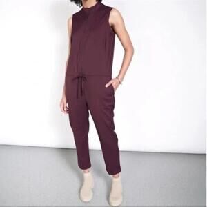 Wildfang Empower Sleeveless Burgundy Jumpsuit  Size Medium